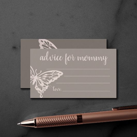 Butterfly Chic Shower | Blush Taupe Advice voor ma Informatiekaartje