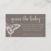 Butterfly Chic Shower | Blush Taupe Raad de Baby Informatiekaartje (Voorkant)
