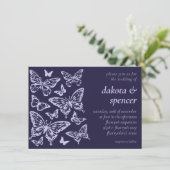 Butterfly Chic Wedding | Lavender Paars Violet Kaart (Staand voorkant)