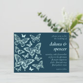 Butterfly Chic Wedding | Munt groen en Blauwgroen  Kaart (Staand voorkant)