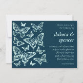 Butterfly Chic Wedding | Munt groen en Blauwgroen  Kaart (Voorkant)