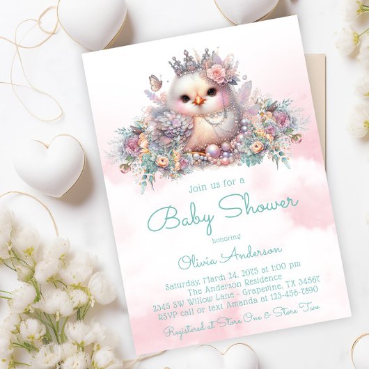 Butterfly Chick Baby shower Kaart