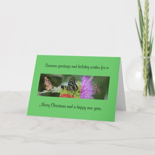 Butterfly Christmas-Kaart Feestdagen Kaart (Voorkant)