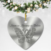 Butterfly Christmas Ornaments with 2 Text Boxes Keramisch Ornament