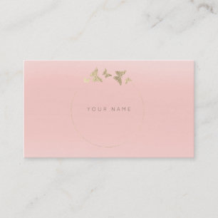 Butterfly Circle Gold Faux roze roze bleekmiddel Visitekaartje