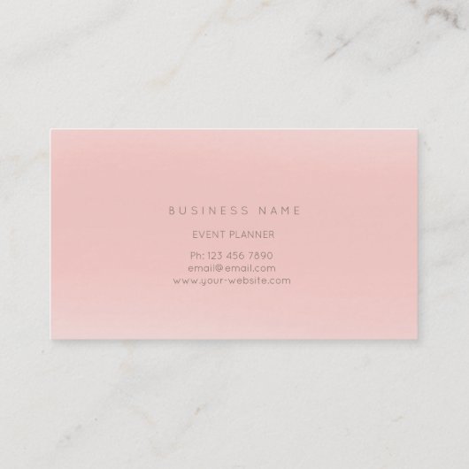 Butterfly Circle Gold Faux roze roze bleekmiddel Visitekaartje (Achterkant)