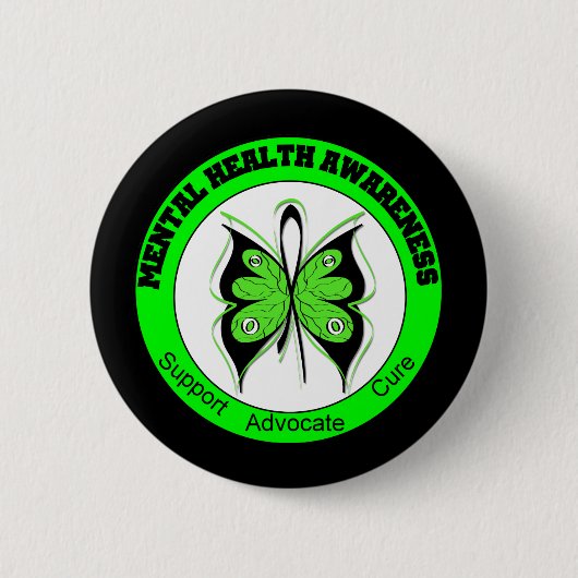 Butterfly Circus Mental Health Awareness Ronde Button 5,7 Cm (Voorkant)
