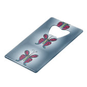 Butterfly Classic Round Sticker Ceramic Ornament Creditkaart Flessenopener (Achterkant Gekanteld)