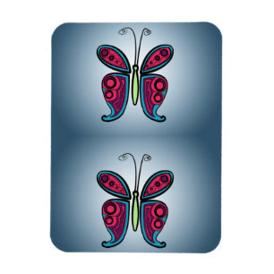 Butterfly Classic Round Sticker Ceramic Ornament Magneet