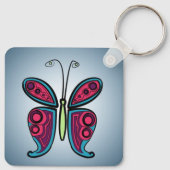 Butterfly Classic Round Sticker Ceramic Ornament Sleutelhanger (Achterkant)