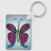 Butterfly Classic Round Sticker Ceramic Ornament Sleutelhanger (Achterkant)
