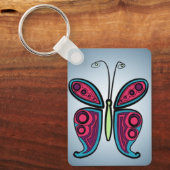 Butterfly Classic Round Sticker Ceramic Ornament Sleutelhanger (Voorkant)