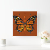Butterfly Clock Butterfly Wall Clock Monarch Gift Vierkante Klok (Huis)