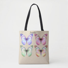 Butterfly Cloth Canvas tas Custom Name Personalize