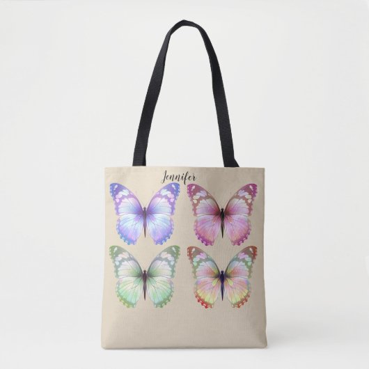 Butterfly Cloth Canvas tas Custom Name Personalize (Voorkant)