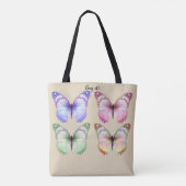Butterfly Cloth Canvas tas Custom Name Personalize (Achterkant)