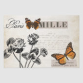 Butterfly Clover Franse Script Ephemera-ontkoppeli Tissuepapier (Voorkant)