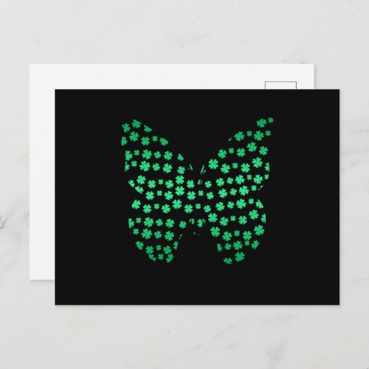 Butterfly Clover Irish St Patricks Day Shamrock Briefkaart (Voorkant / Achterkant)
