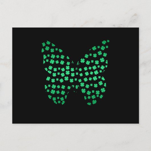 Butterfly Clover Irish St Patricks Day Shamrock Briefkaart (Voorkant)