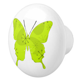 Butterfly Collage Atomic Green Keramische Knop