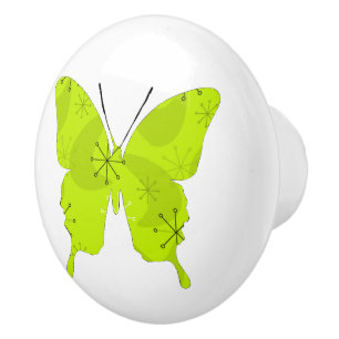 Butterfly Collage Atomic Green Keramische Knop