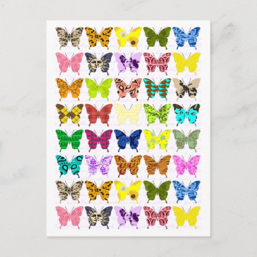 Butterfly Collage Briefkaart (Voorkant)