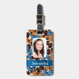 Butterfly collage foto sjabloon bagagelabel