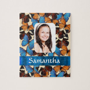 Butterfly collage foto sjabloon legpuzzel