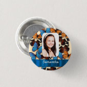 Butterfly collage foto sjabloon ronde button 3,2 cm (Voorkant /achterkant)