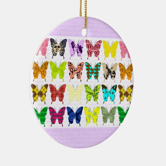 Butterfly Collage Keramisch Ornament (Rechts)