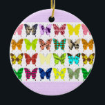 Butterfly Collage Keramisch Ornament<br><div class="desc">Boterfly Collage Design door Victoria Lynn Hall.</div>