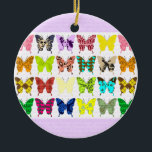 Butterfly Collage Keramisch Ornament<br><div class="desc">Boterfly Collage Design door Victoria Lynn Hall.</div>