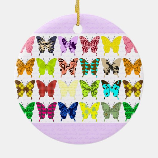 Butterfly Collage Keramisch Ornament (Achterkant)