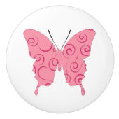 Butterfly Collage Rosy Swirls Keramische Knop (Voorkant)