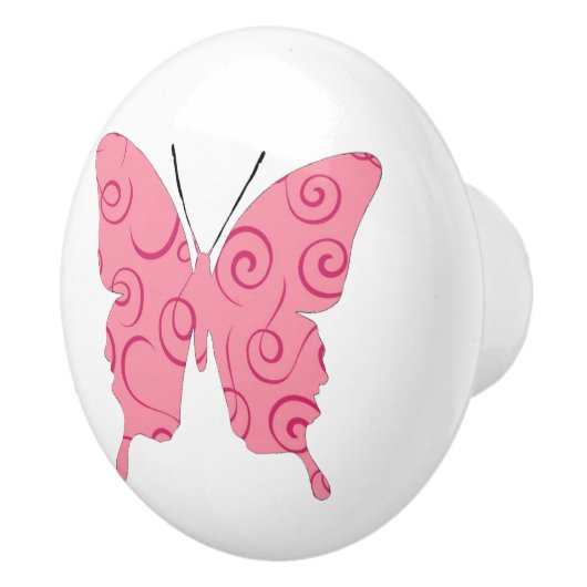 Butterfly Collage Rosy Swirls Keramische Knop (Rechts)