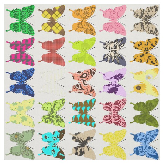 Butterfly Collage Stof (Swatch)