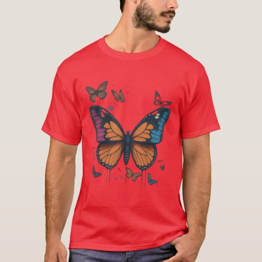 Butterfly Collage T-shirt Collectie" (Voorkant)