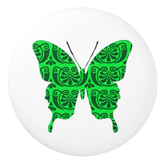 Butterfly Collage Victoriaans groen Keramische Knop (Voorkant)