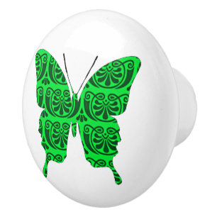 Butterfly Collage Victoriaans groen Keramische Knop