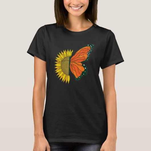 Butterfly Collector Yellow Sunflower Monarch Butte T-shirt (Voorkant)
