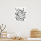 Butterfly Coloring Poster Stress Relief for Adults (Keuken)