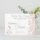 Butterfly Coral Chrysanthemums Save the Date (Staand voorkant)