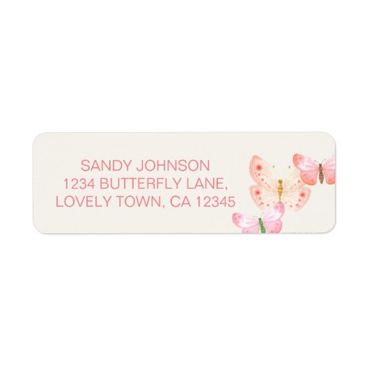 Butterfly Coral Cream Nieuw Adres Etiket (Voorkant)