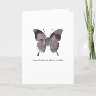 Butterfly Couple Custom Foto Jubileum Liefde Kaart