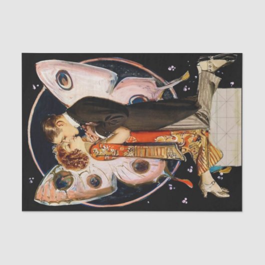 "Butterfly Couple" van FX Leyendecker Tissuepapier (Voorkant)