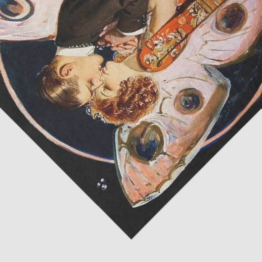"Butterfly Couple" van FX Leyendecker Tissuepapier (Detail)
