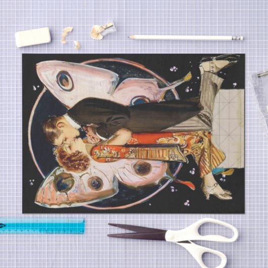 "Butterfly Couple" van FX Leyendecker Tissuepapier (Craft)