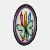 Butterfly & Crayons - Gift for Artist Ornament (Rechts)