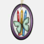 Butterfly & Crayons - Gift for Artist Ornament (Links)