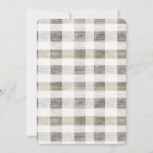 Butterfly Cream Plaid Stripes Verjaardag Kaart (Achterkant)